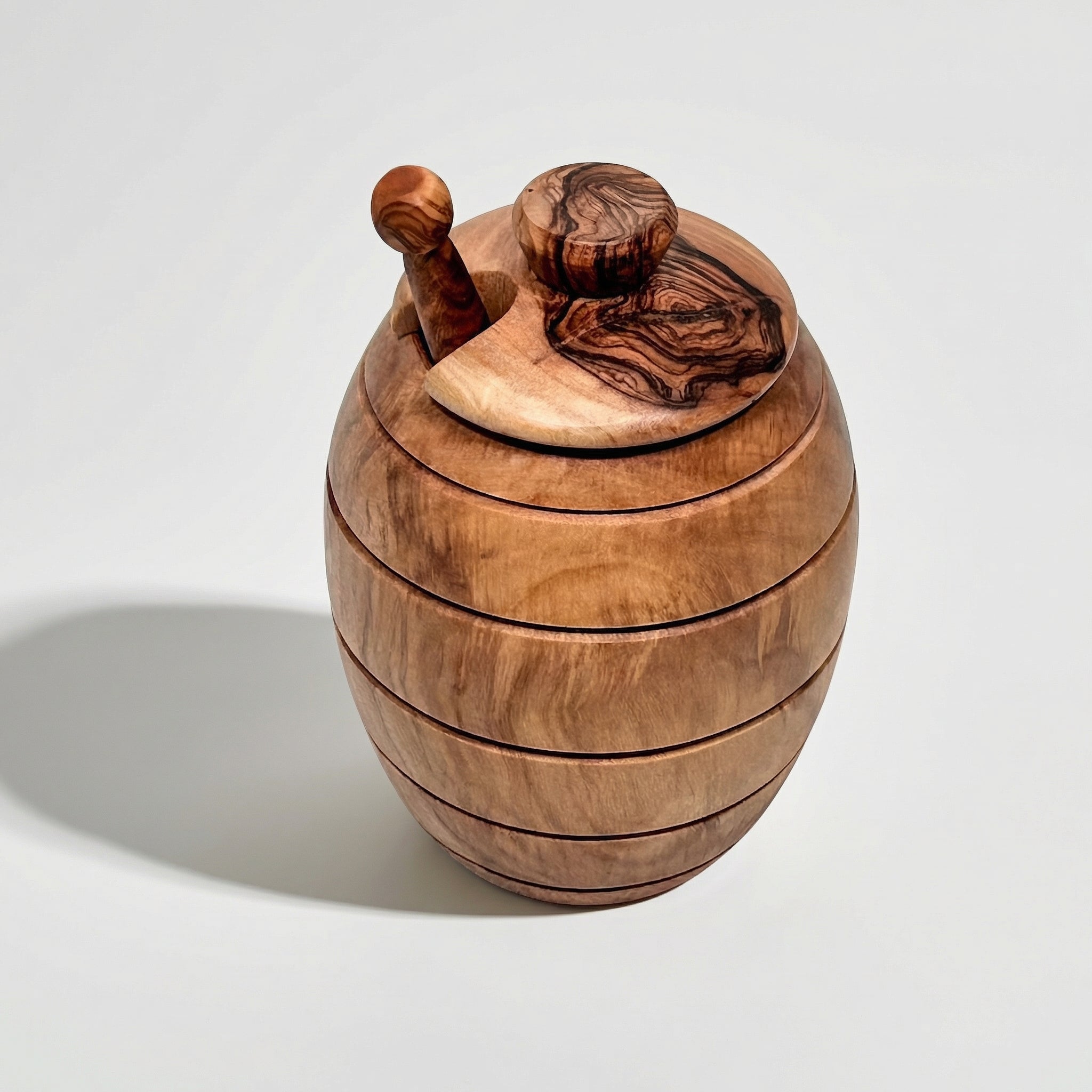 Olive Wood Honey Jar Ember Collective