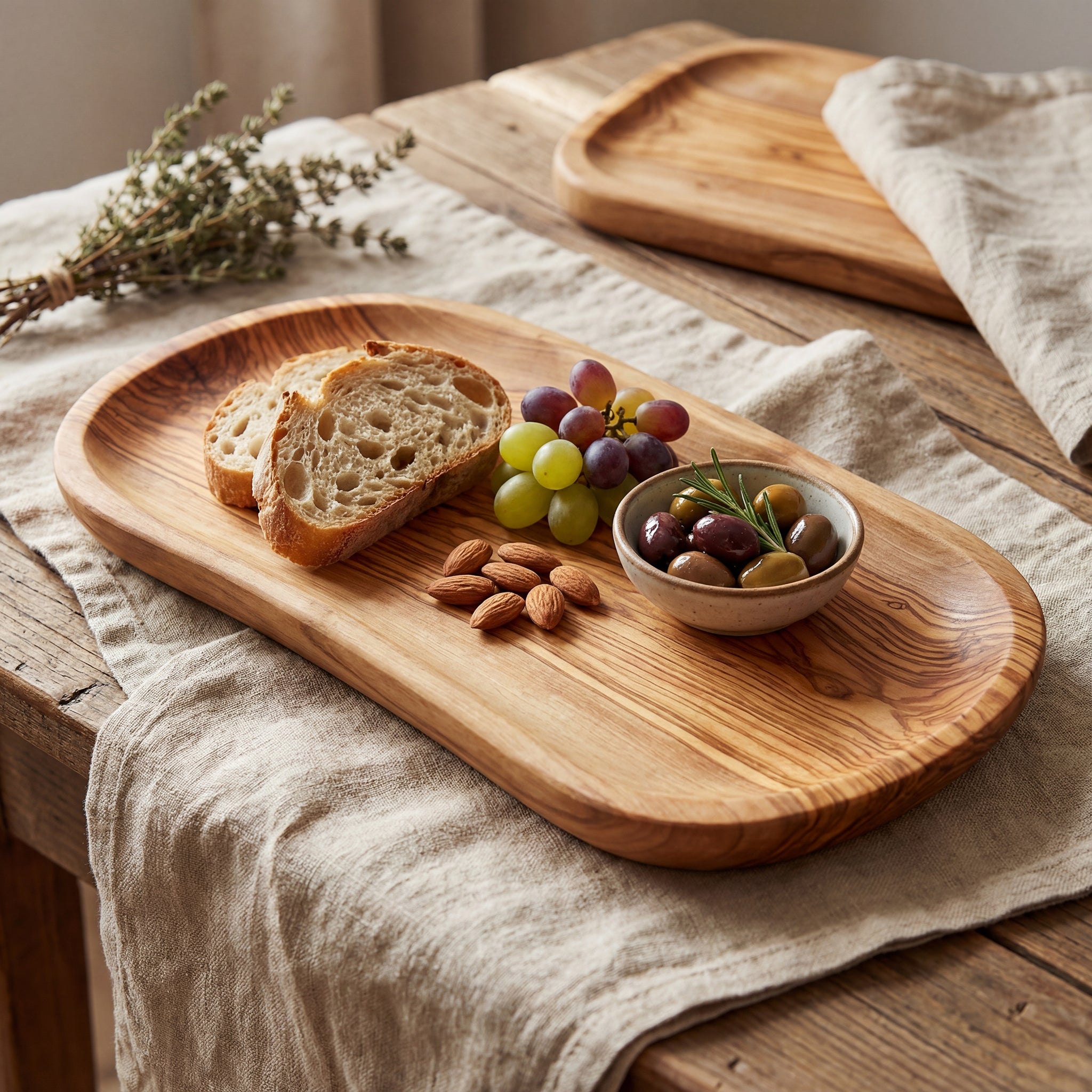 Olive Wood Serving Plate Single Ember Collective