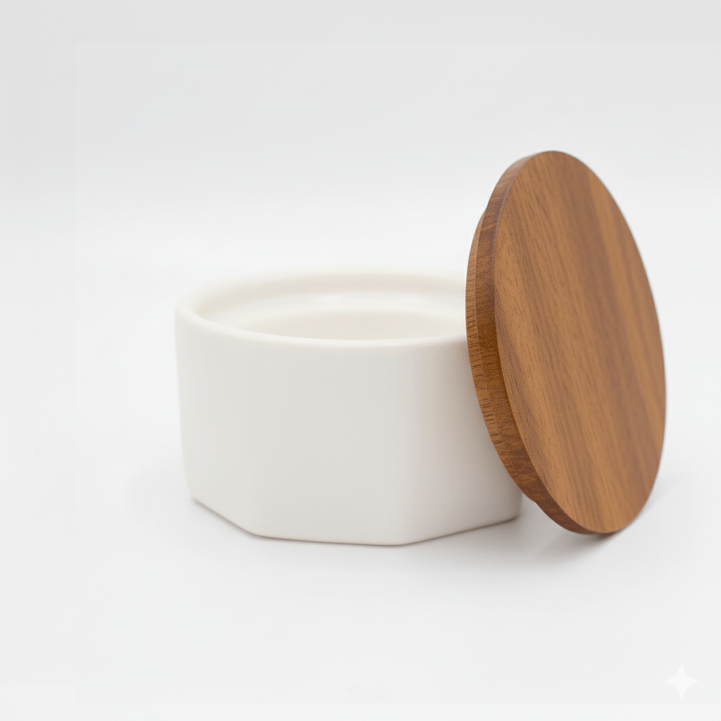 Wood Lid for Salt Cellar Warm Brown Ember Collective