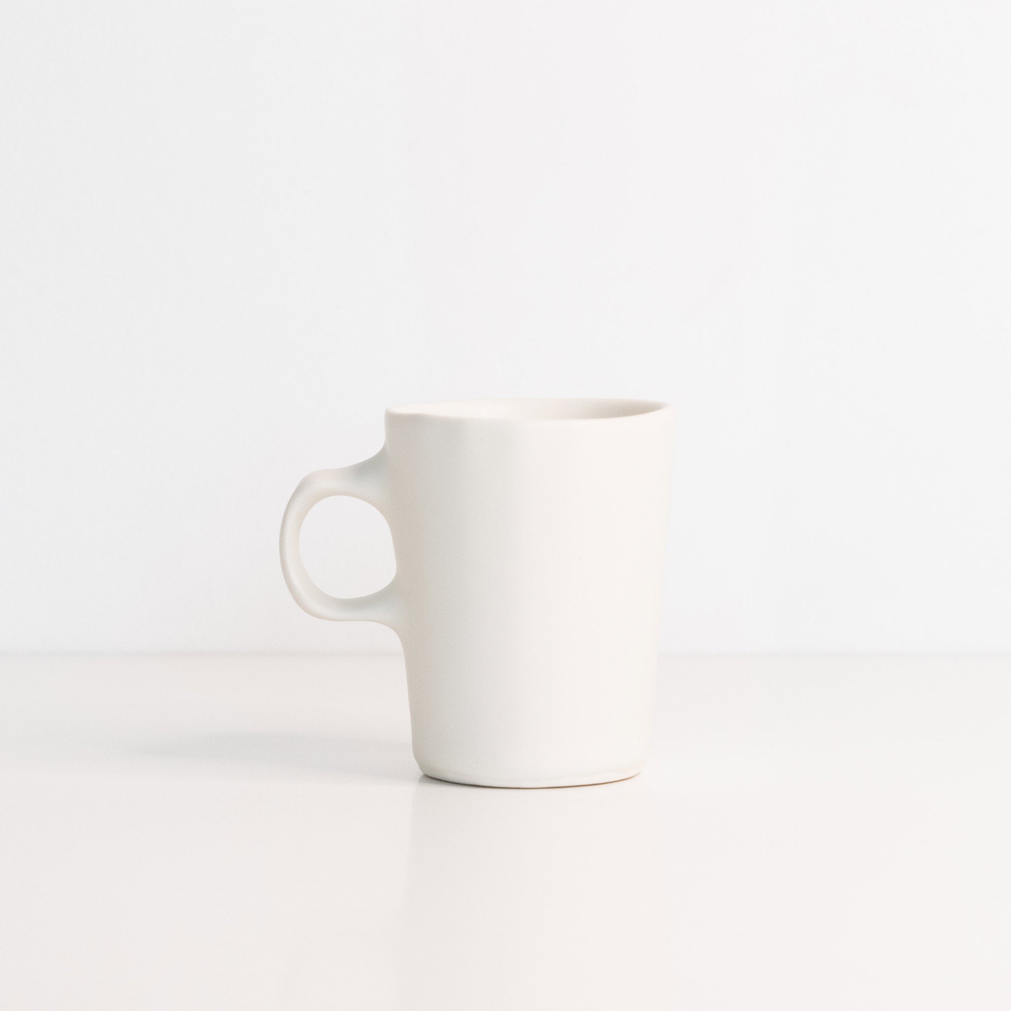 Handmade Porcelain Doubleshot Espresso Cup Silk White The Bright Angle