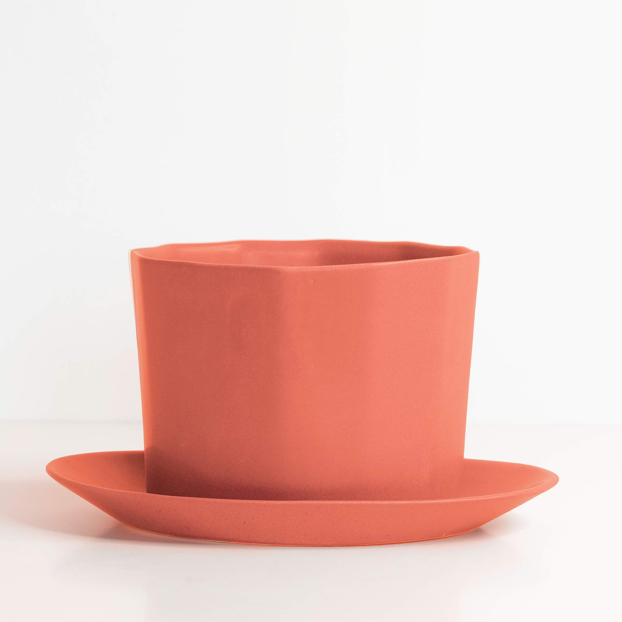 Native Oval Planter - Handmade Porcelain Planter Terracotta Red The Bright Angle