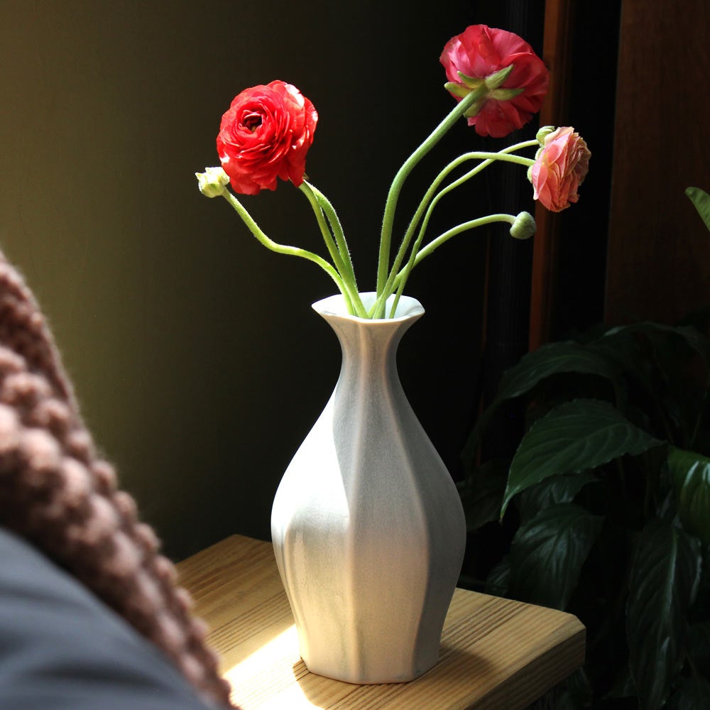 Porcelain Table Flower Vase Night Snow The Bright Angle